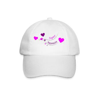 Super Maman Coeurs - Casquette classique - blanc/blanc - Devant