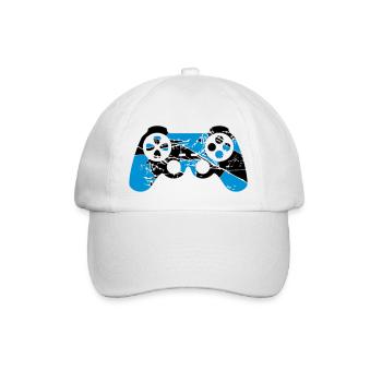 cracks old scratches cool blue design controllers - Baseball Cap - white/white - Front