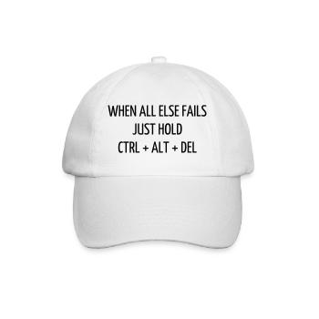Quote / Gaming / Geek / Gamer / Computer / Game - Baseball Cap - white/white - Front