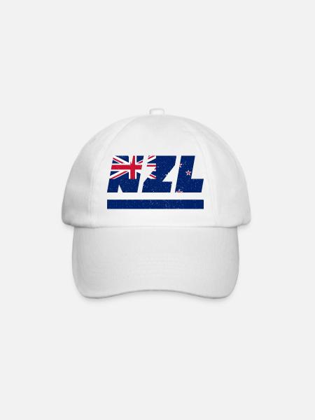 Neuseeland Fahne Flagge NZL - Baseballkappe - Weiß/Weiß