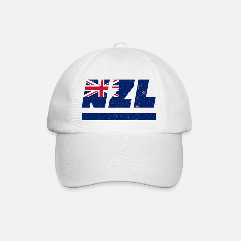 Drapeau de la Nouvelle-Zélande NZL - Casquette classique - blanc/blanc