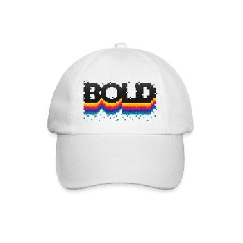 Bold (pixel, lettering) - Baseball Cap - white/white - Front
