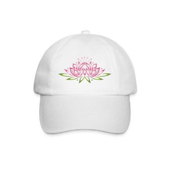 Grande fleur de lotus. Yoga. - Casquette classique - blanc/blanc - Devant