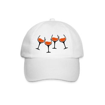 rotwein glaeser anstossen - Baseballkappe - Weiß/Weiß - Vorne