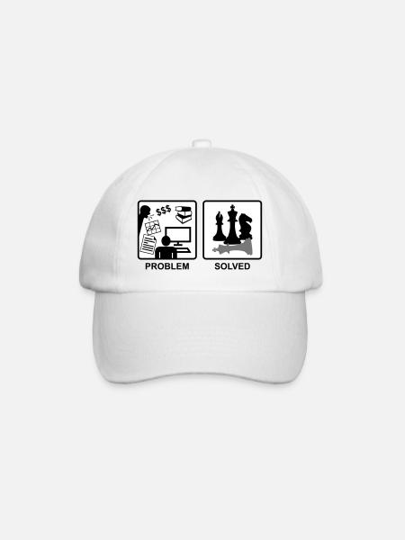 Schach löst Probleme - Baseballkappe - Weiß/Weiß