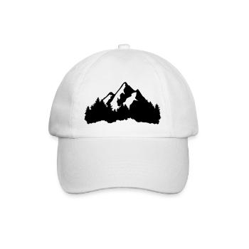 Berge und Wald - Baseballkappe - Weiß/Weiß - Vorne