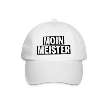 Moin Meister! lustig spruch hamburg norden chef - Baseballkappe - Weiß/Weiß - Vorne