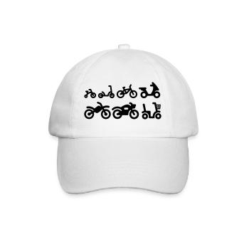 Evolution Motorrad Motorrad Motocross Fahrrad - Baseballkappe - Weiß/Weiß - Vorne