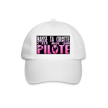baisse culotte moi pilote humour sexe position - Casquette classique - blanc/blanc - Devant