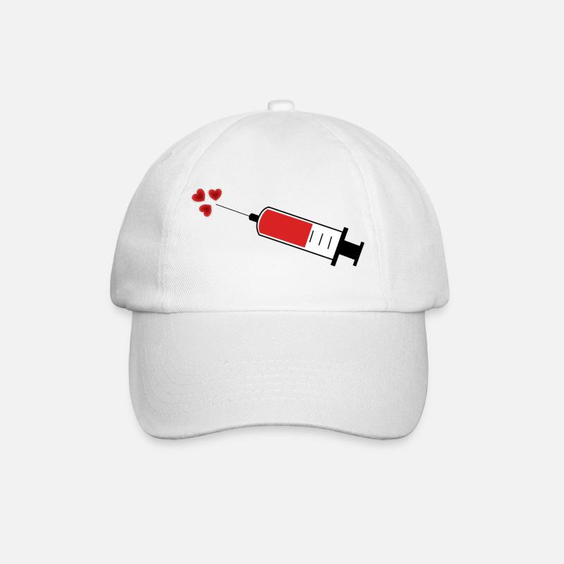 sting heart - Baseball Cap - white/white