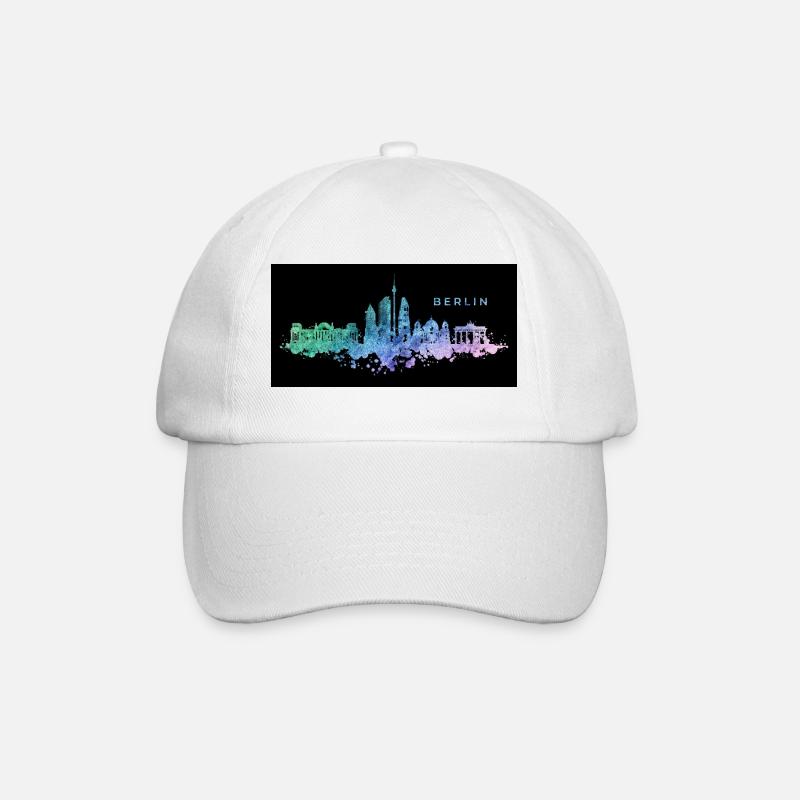Berlin Skyline - Baseballkappe - Weiß/Weiß