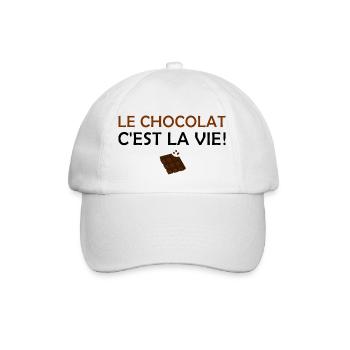 Le chocolat c'est la vie - Casquette classique - blanc/blanc - Devant