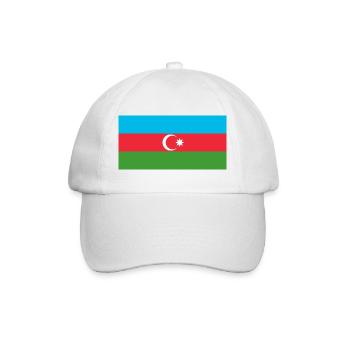 sticker flag of Azerbaijan Aufkleber Azerbaijan - Baseball Cap - white/white - Front