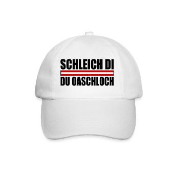 schleich di du oaschloch - Baseballkappe - Weiß/Weiß - Vorne