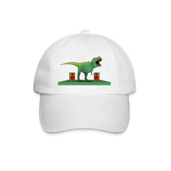 Dinosaurier Tyrannosaurus Rex mit Musikboxen - Baseballkappe - Weiß/Weiß - Vorne