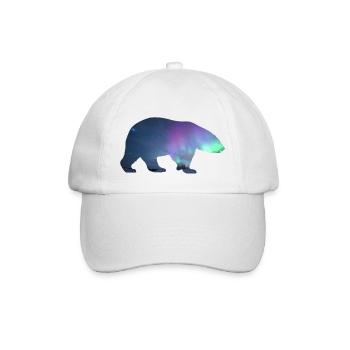 Polar Bear Northern Lights design - Baseball Cap - white/white - Front