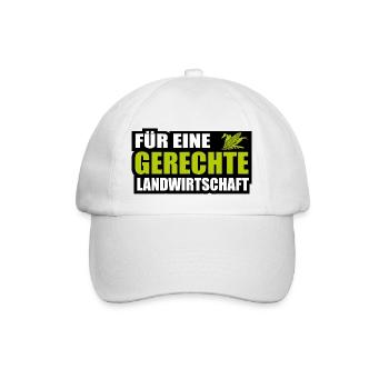 Landwirt Protest Für Eine Gerechte Landwirtschaft - Baseballkappe - Weiß/Weiß - Vorne