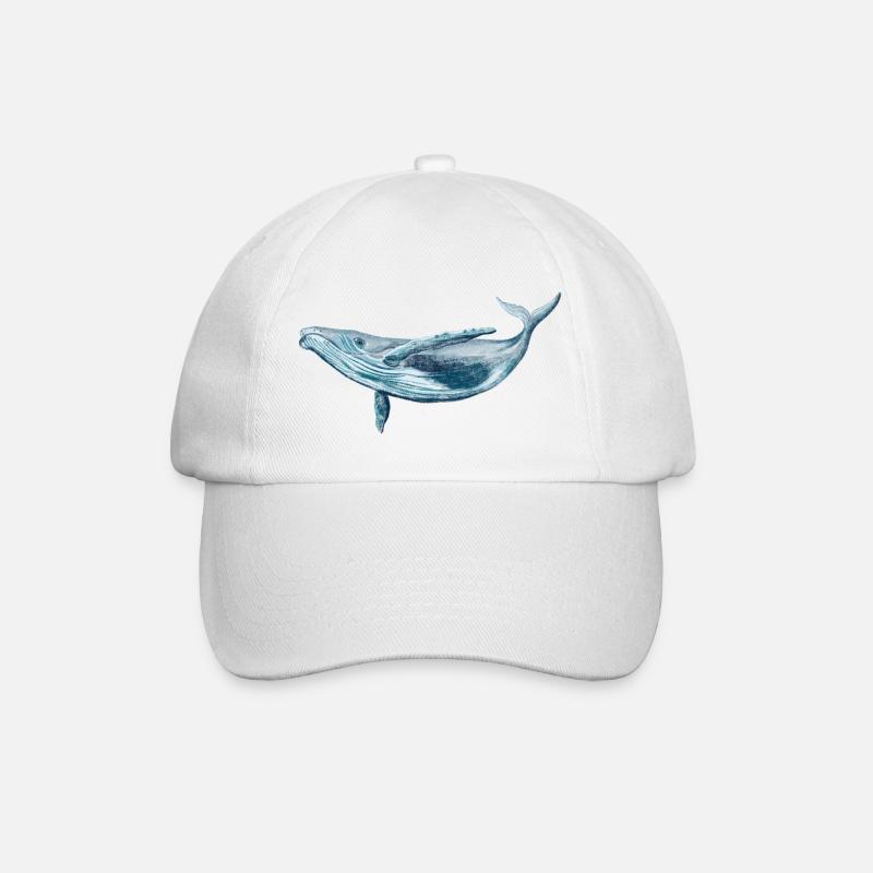 Save the ocean, stop whaling! - Baseballkappe - Weiß/Weiß