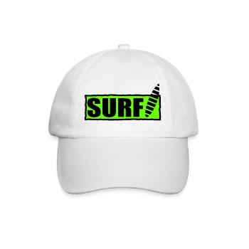 SURF. SURFER. SURFER. SPORT. HOLIDAYS. TRAVEL. - Baseball Cap - white/white - Front