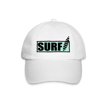surfing. surfer. surfer. sport. holiday. journey. - Baseball Cap - white/white - Front