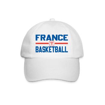 Frankreich Basketball - Baseballkappe - Weiß/Weiß - Vorne