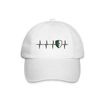 Algeria flag heartbeat badge Algeria - Baseball Cap - white/white - Front