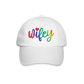 Wifey - Süßes Herz, Geschenk für Frau Verheiratete Frauen - Baseballkappe - Weiß/Weiß - Vorne