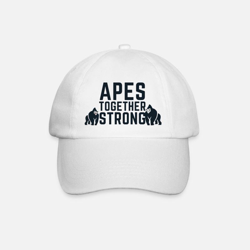 Apes Together Strong Meme Beste Freunde Geschenk - Baseballkappe - Weiß/Weiß