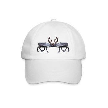 Renne des fjords à la rencontre – Motifs artistiques de la nature - Casquette classique - blanc/blanc - Devant
