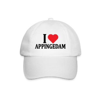I love Appingedam t-shirt Nederland gift idea - Baseball Cap - white/white - Front
