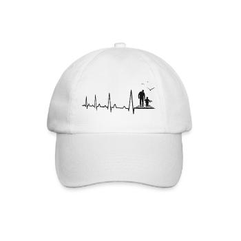 Father and Son Daughter Child Heartbeat - Baseball Cap - white/white - Front