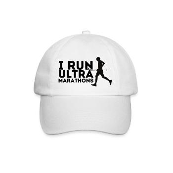 I run ultra Marathons - Baseball Cap - white/white - Front