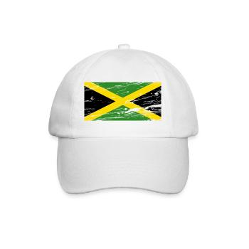 Jamaica Flagge - Baseballkappe - Weiß/Weiß - Vorne