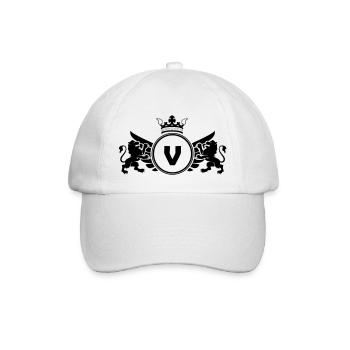 Buchstabe V Wappen - Baseballkappe - Weiß/Weiß - Vorne