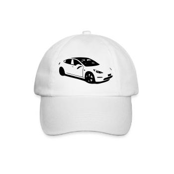 Elektroauto Tesla Model 3 electric car - Baseballkappe - Weiß/Weiß - Vorne