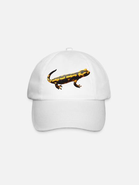 lurch, amphibie, Feuersalamander, tiermotive mann - Baseballkappe - Weiß/Weiß