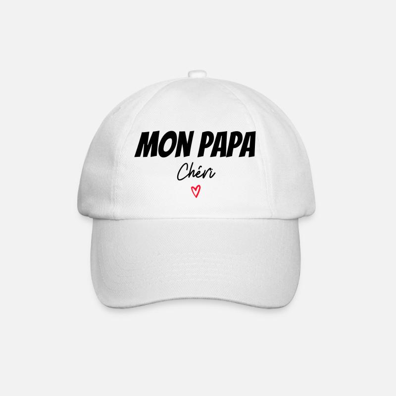 mon papa chéri - mug avec message papa - Casquette classique - blanc/blanc