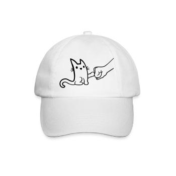 Cat Fist Pump Brofist - Baseball Cap - white/white - Front