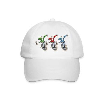 Tricycle riding - Baseball Cap - white/white - Front