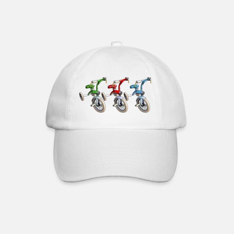 Tricycle riding - Baseball Cap - white/white
