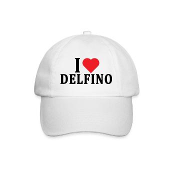 T-shirt I love Dolphin t-shirt gift idea - Baseball Cap - white/white - Front