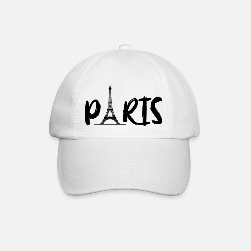Paris mit Eifelturm - Baseballkappe - Weiß/Weiß