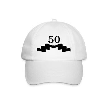 50. Geburtstag fünfzig Jahre selbst gestalten - Baseballkappe - Weiß/Weiß - Vorne