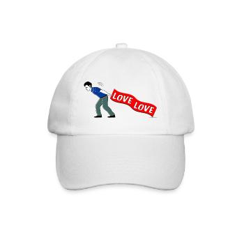 MEN PULL LOVE Banner - Baseball Cap - white/white - Front