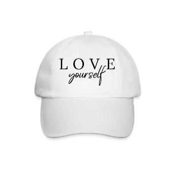 Love yourself Typo T-Shirt by Clarissa Schwarz - Baseball Cap - white/white - Front