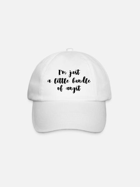 Kleines Bündel Angst | Geschenk für Nervöse - Baseballkappe - Weiß/Weiß