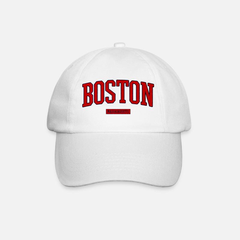 Boston Retro-Logo Massachusetts - Baseballkappe - Weiß/Weiß