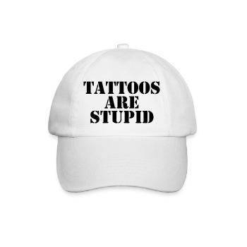 Tattoos sind dumm - Baseballkappe - Weiß/Weiß - Vorne