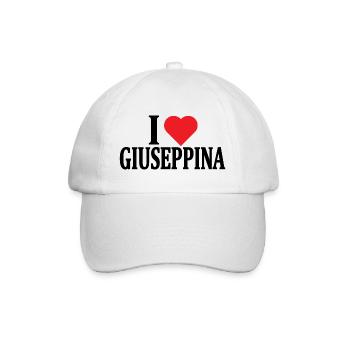 I love Giuseppina t-shirt gift idea - Baseball Cap - white/white - Front