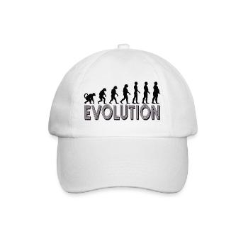 Evolution of man - Für Männer mit Bauch - Baseballkappe - Weiß/Weiß - Vorne